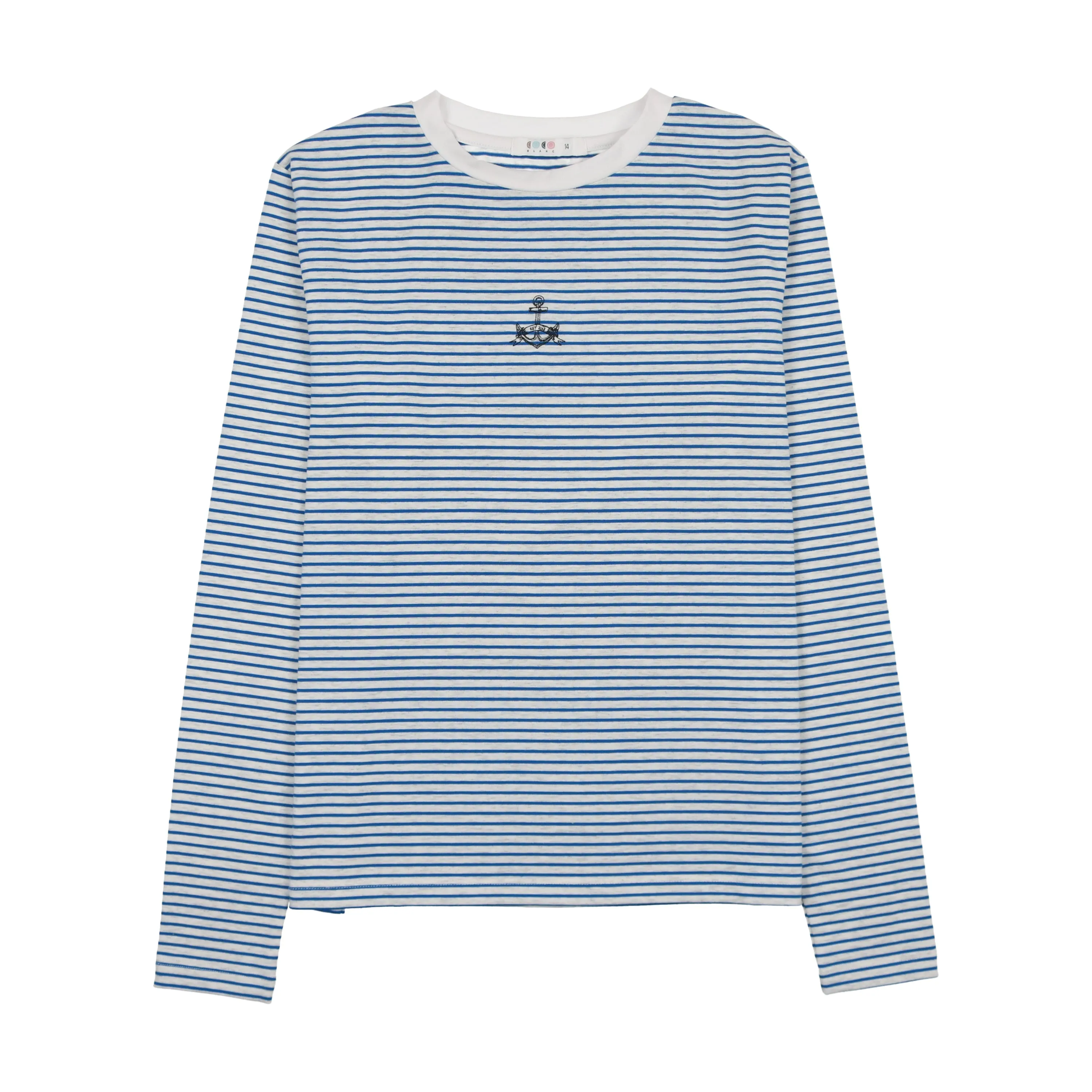Coco Blanc Light Blue Striped Striped Tee