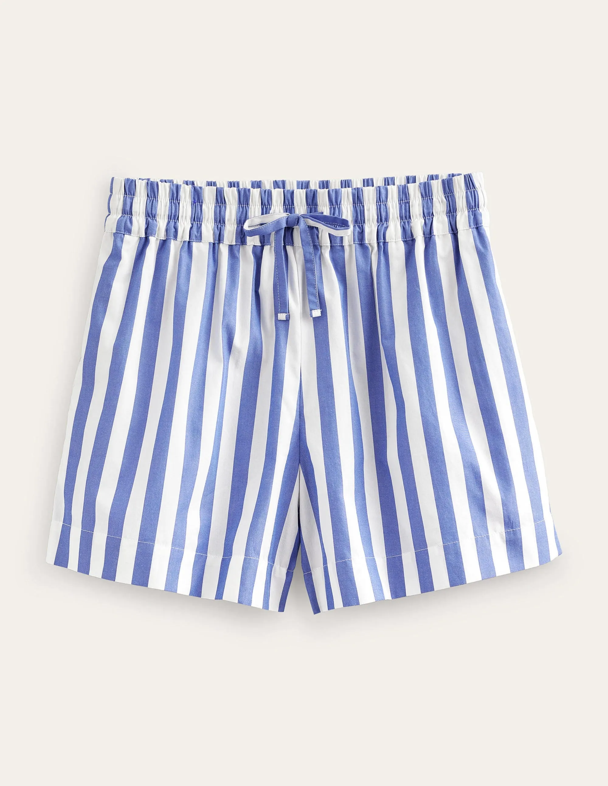 Cotton Pull-on Shorts-Blue Stripe
