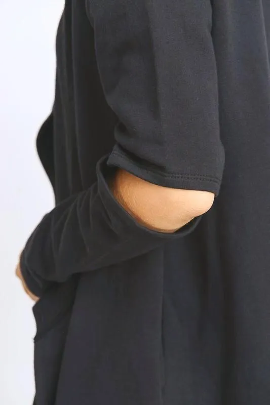 CUTOUT SLEEVE OPEN CARDIGAN