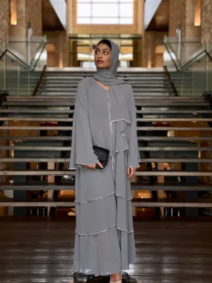 Grey sparkle abaya