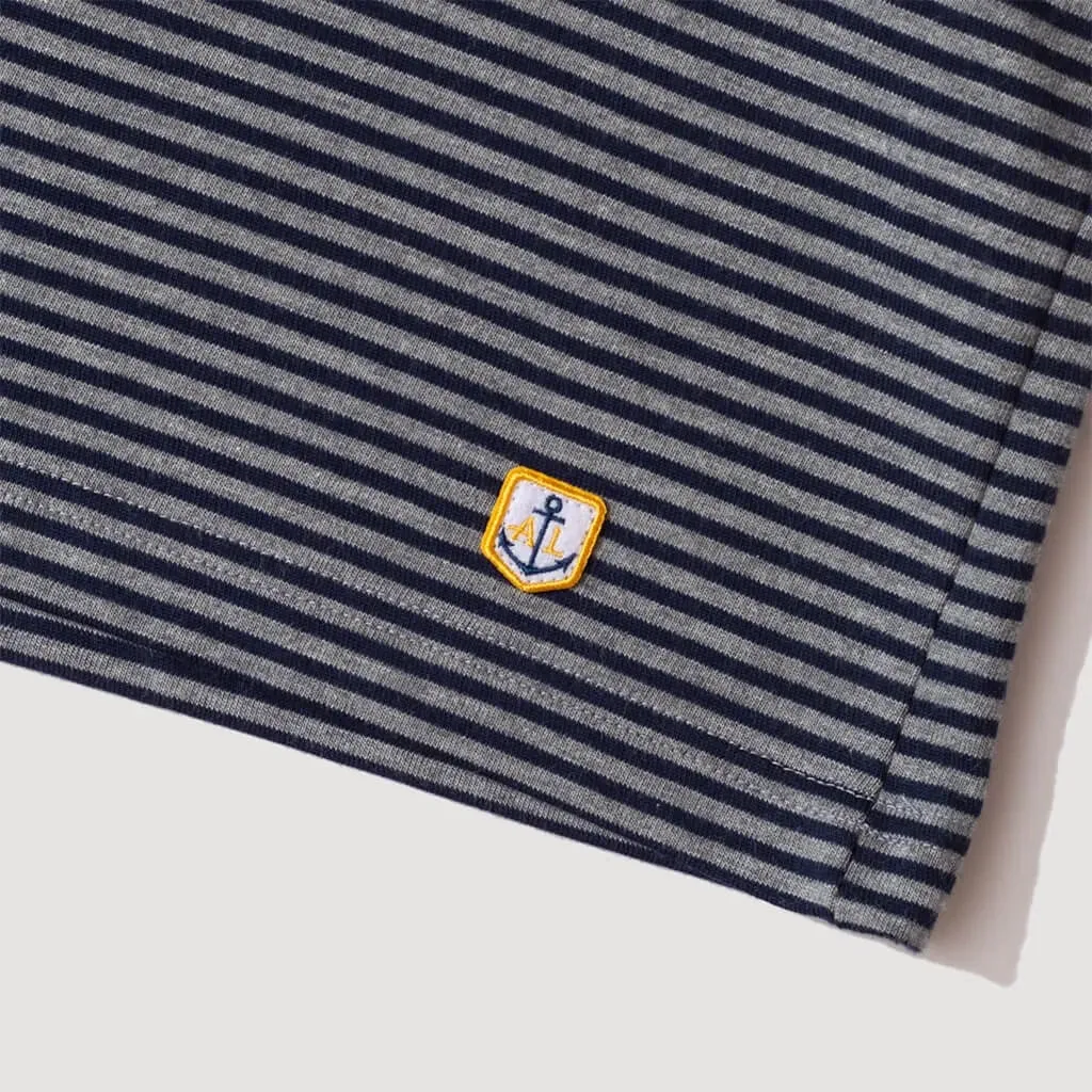 Heritage Striped T-Shirt (Misty Grey   Marine Deep)