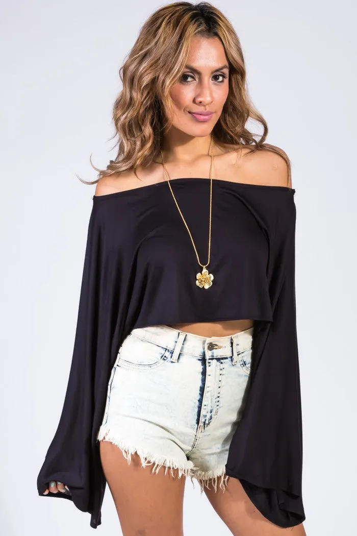 KIMONO OFF THE SHOULDER CROP