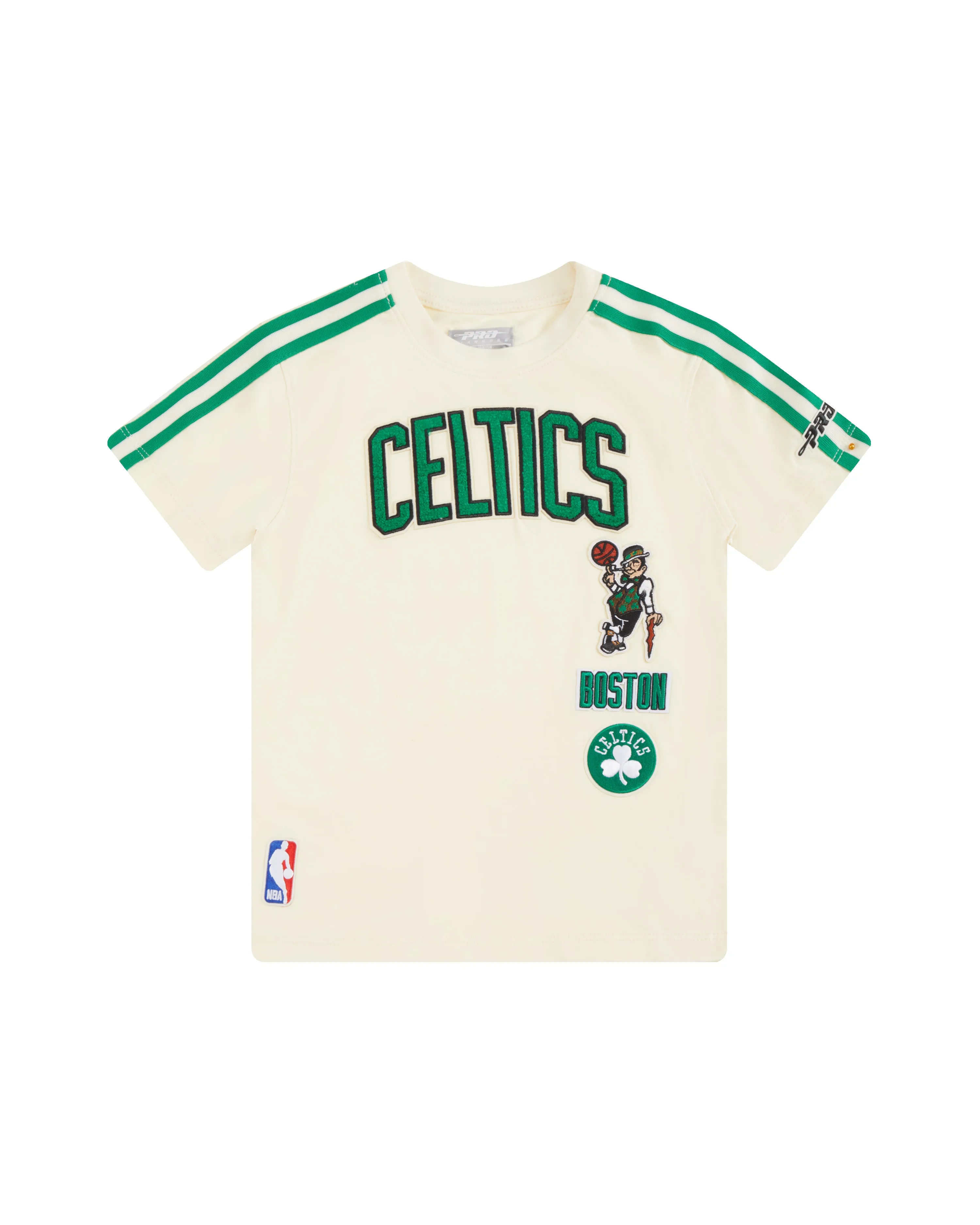 NBA BOSTON CELTICS RETRO CLASSIC TODDLER BOYS SHORT SLEEVE TAPING TEE (EGGSHELL/ KELLY GREEN)