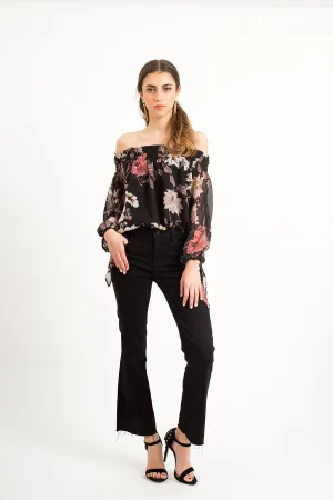 off shoulder floral top