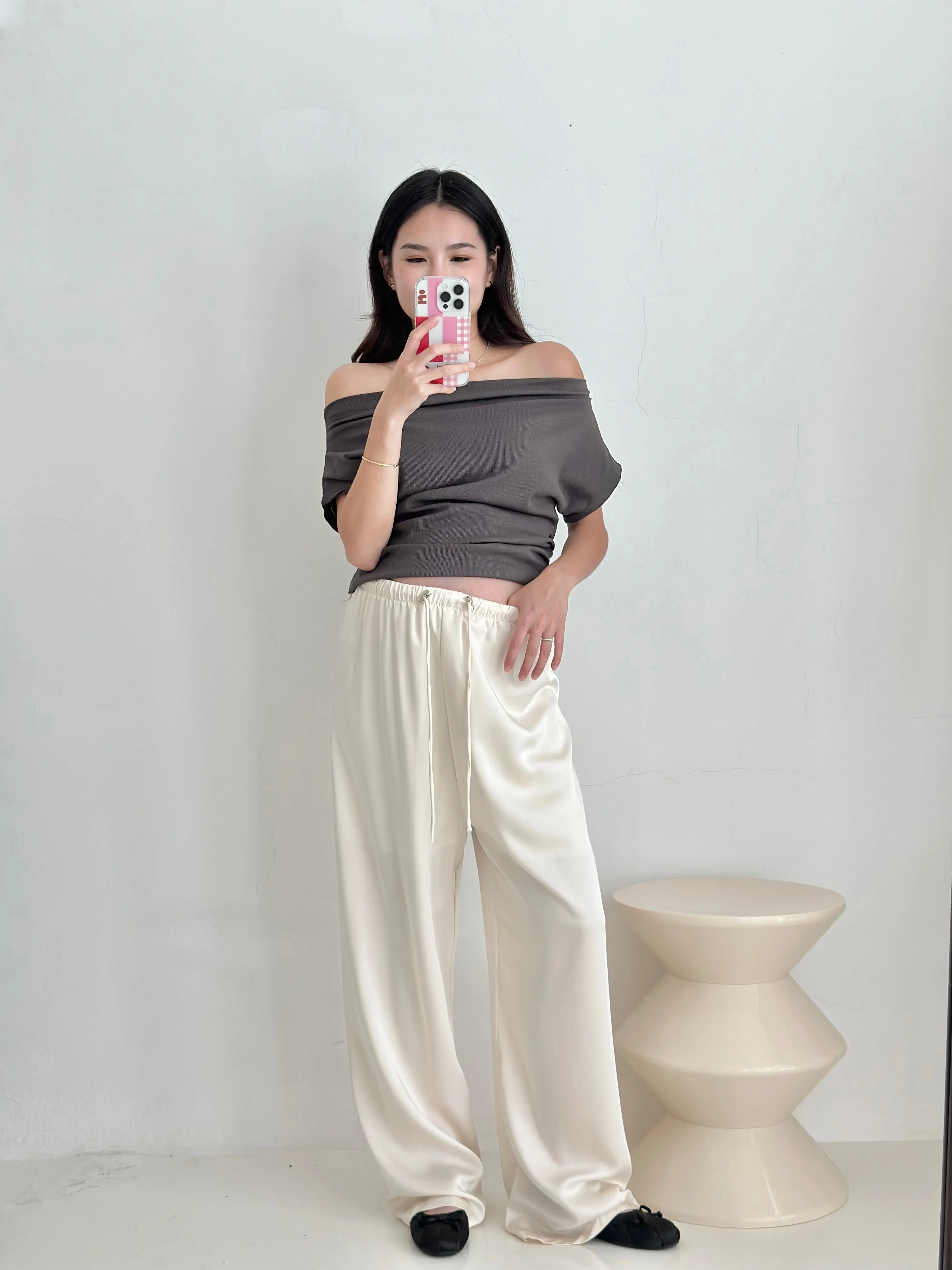 Off-Shoulder Top BROWN