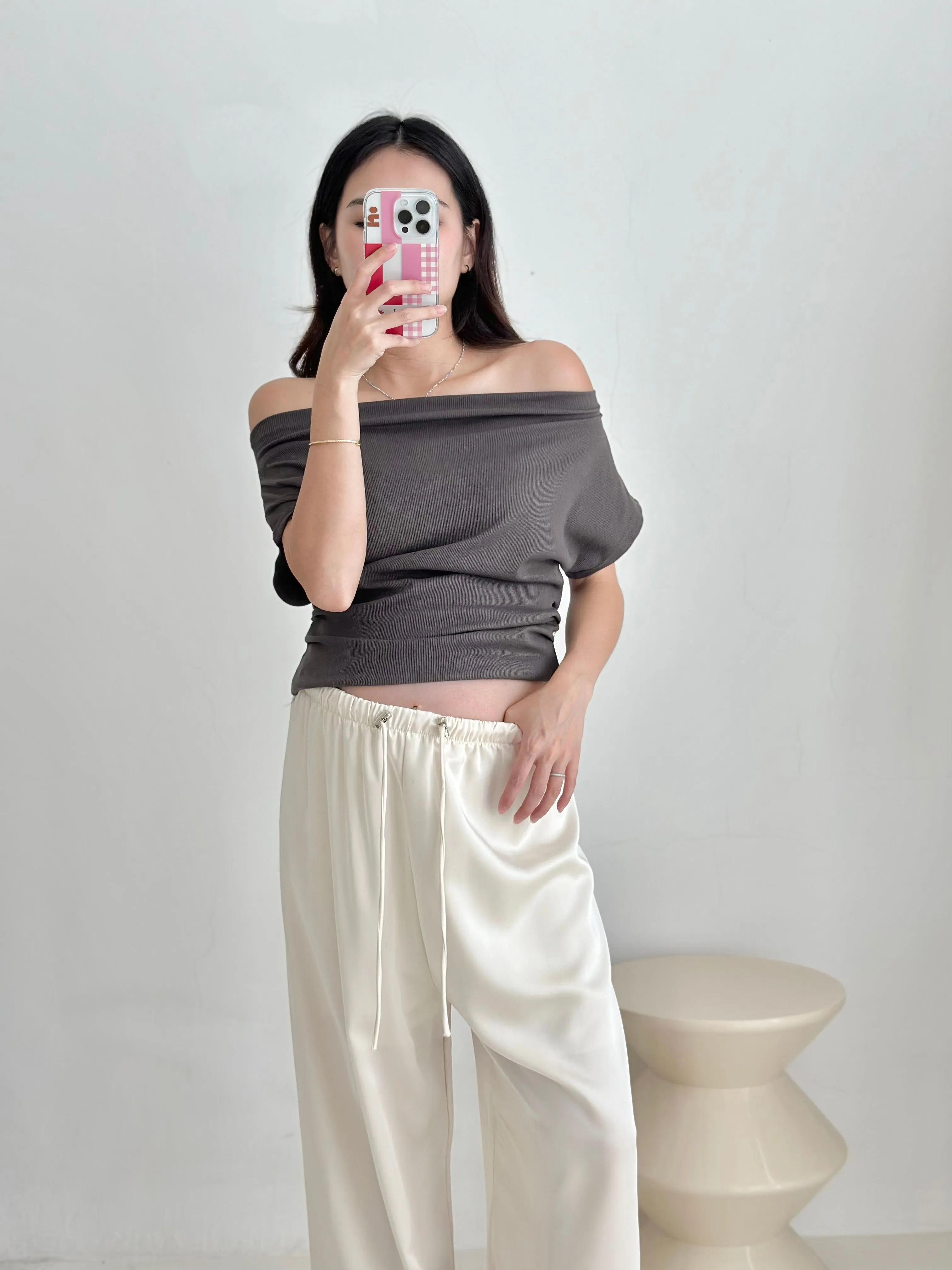 Off-Shoulder Top BROWN