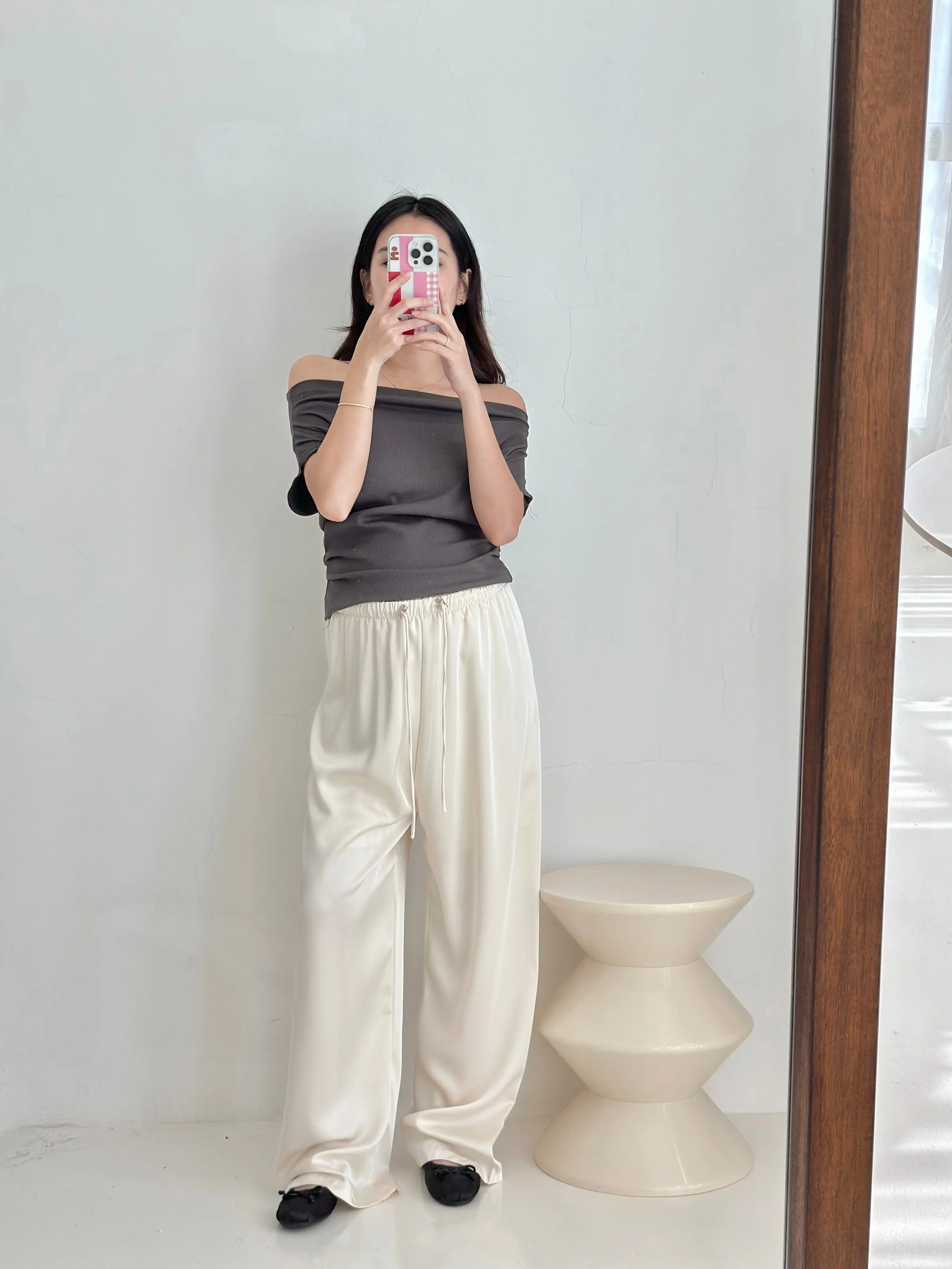 Off-Shoulder Top BROWN