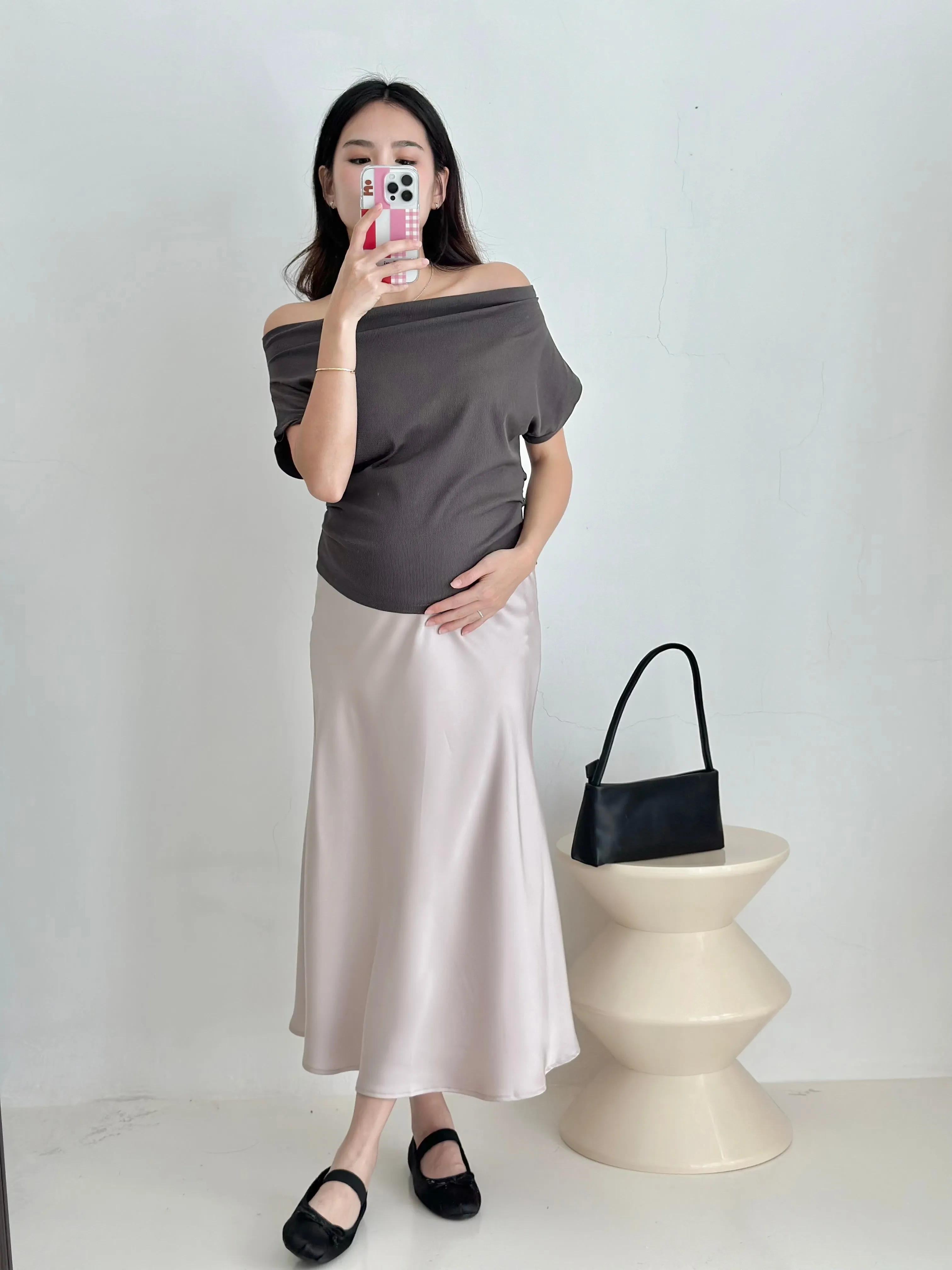 Off-Shoulder Top BROWN