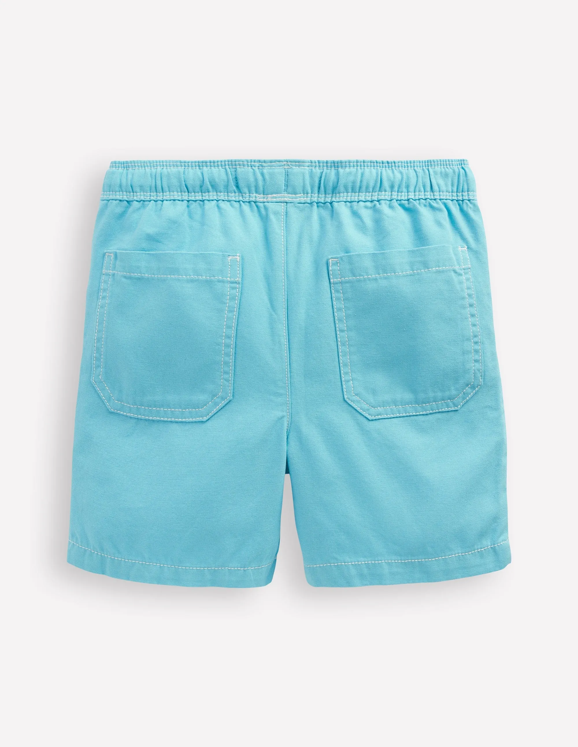 Pull-On Cotton Shorts-Caribbean Blue