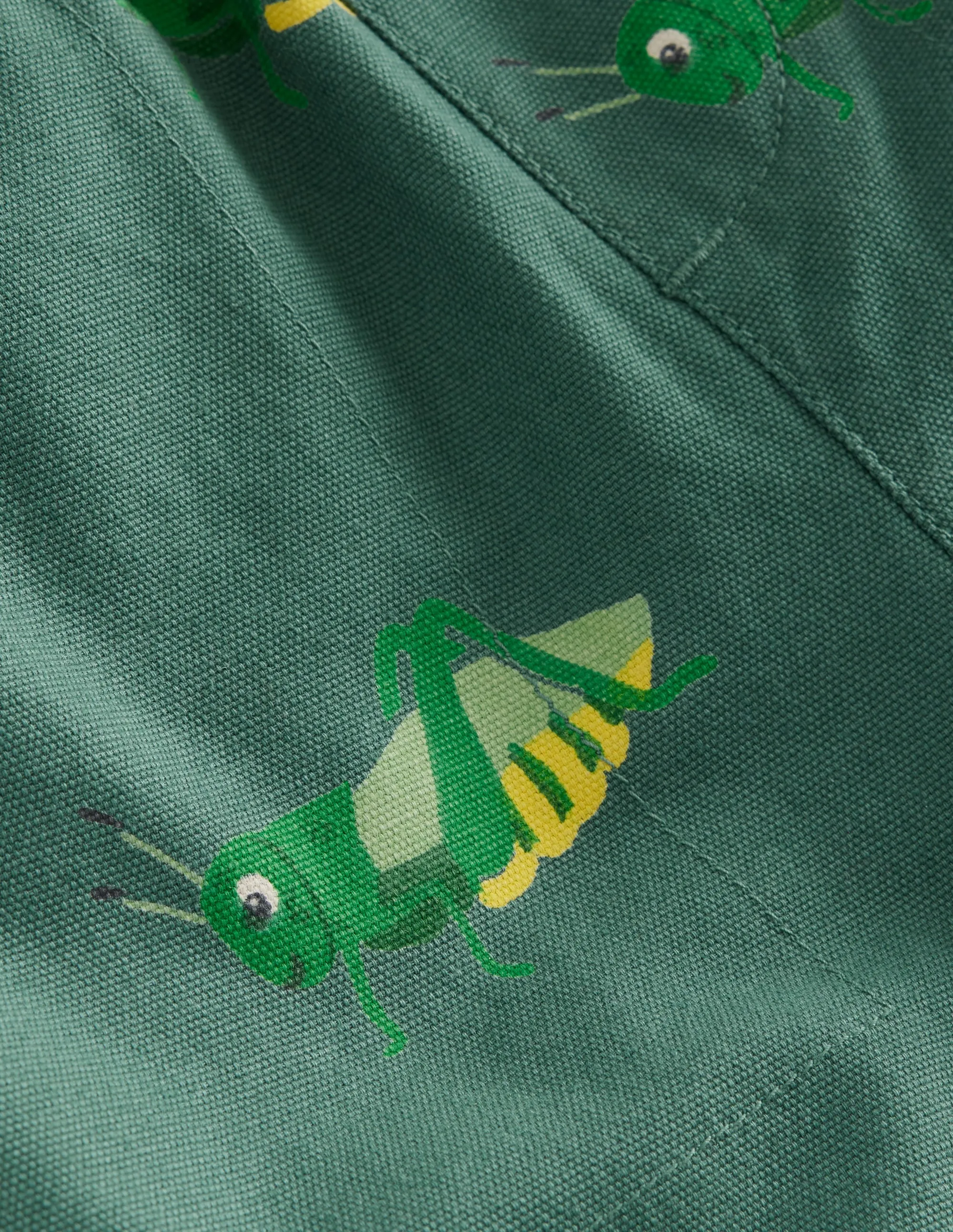 Pull-on Drawstring Shorts-Pea Green Grasshopper