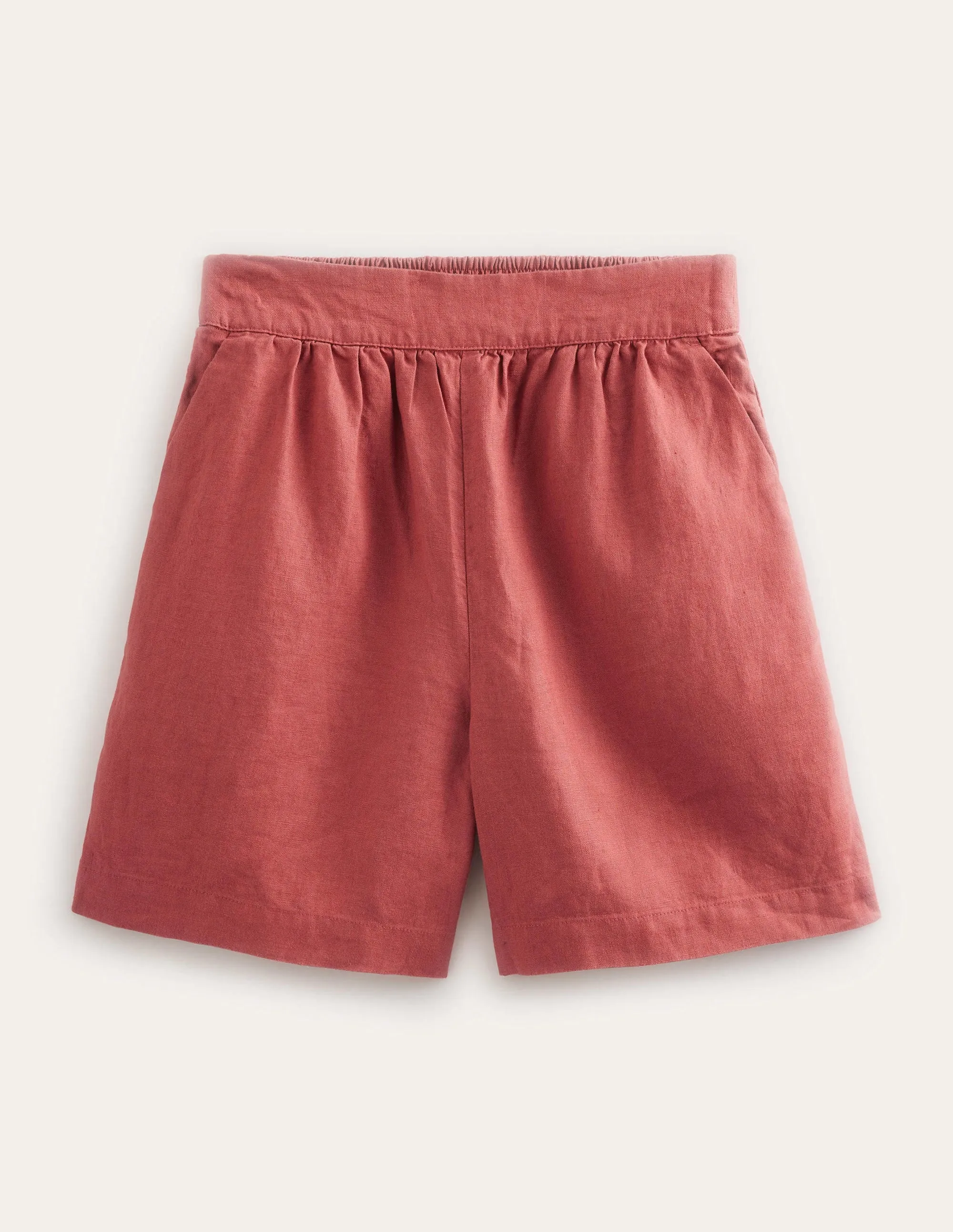 Pull-on Linen Shorts-Fox
