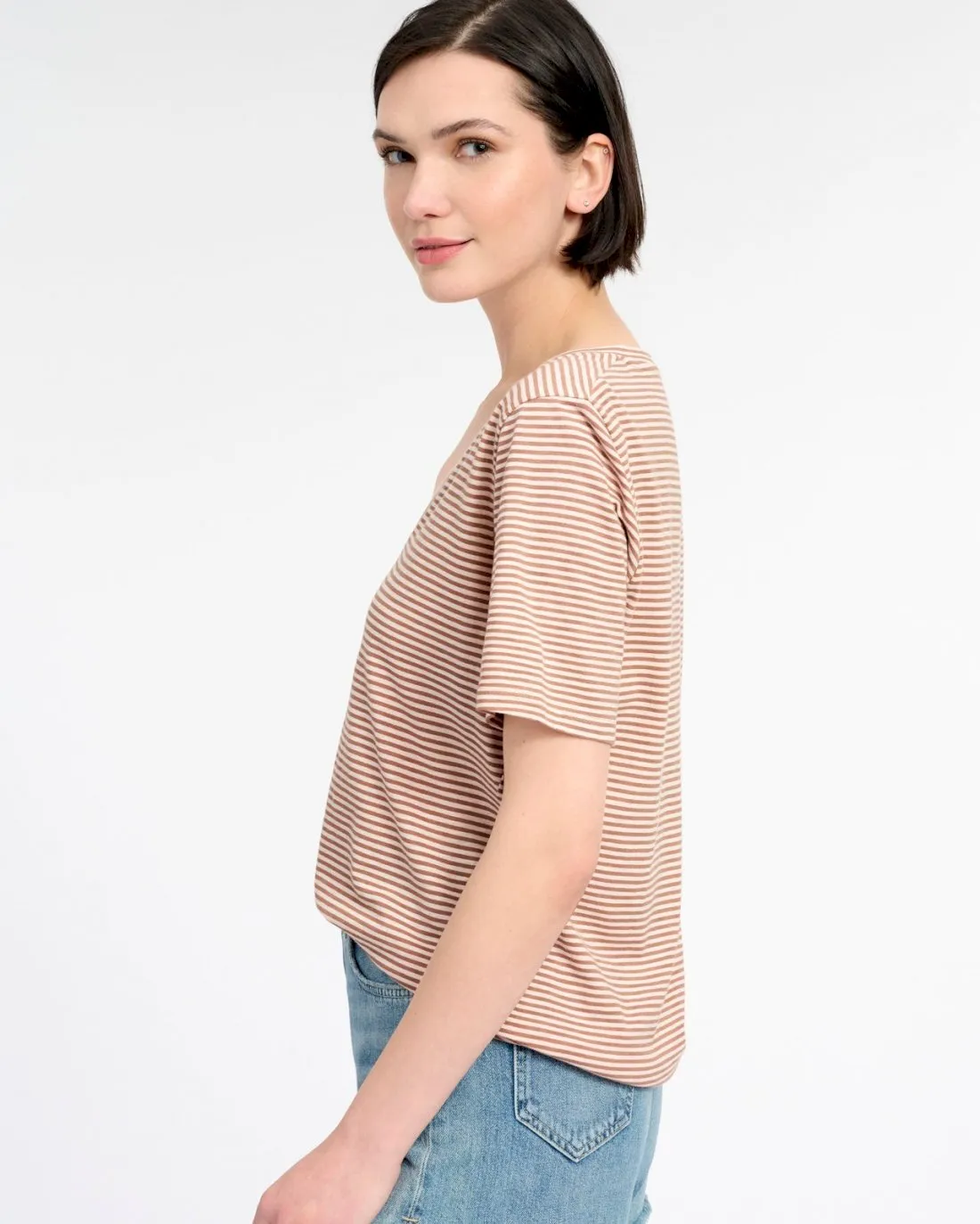 Striped Skyla V-Neck Tee