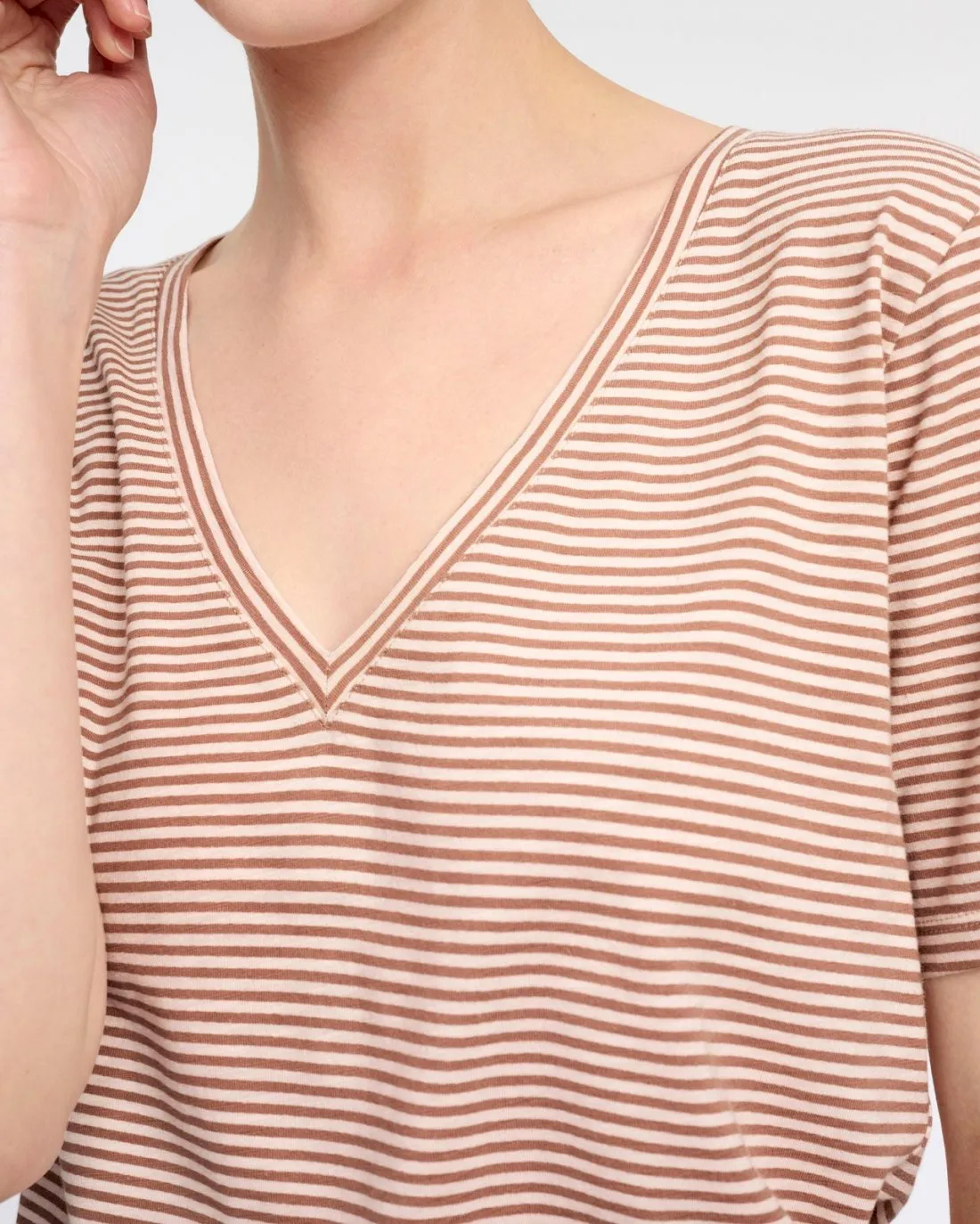 Striped Skyla V-Neck Tee
