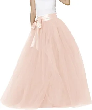Tulle Tutu Skirt for Women Womens Long Tutu Skirts Pleated Princess Midi Skirts Adult Tutu Dancing Party Evening