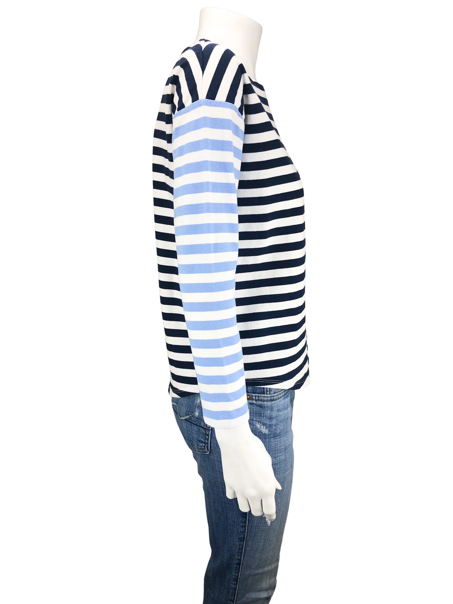 Vineyard Vines, Women's Striped 3/4 Sleeve Tee, Navy/White, Size XS
