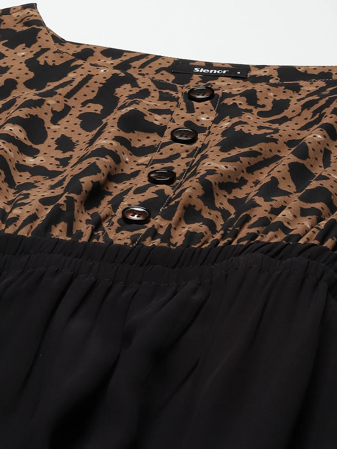 Women Brown and Black Animal Printed Dress